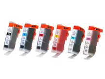 Special Set of 6 Compatible Cartridges to replace CANON BCI-3/5/6 (BK, C, M, PC, PM, Y)